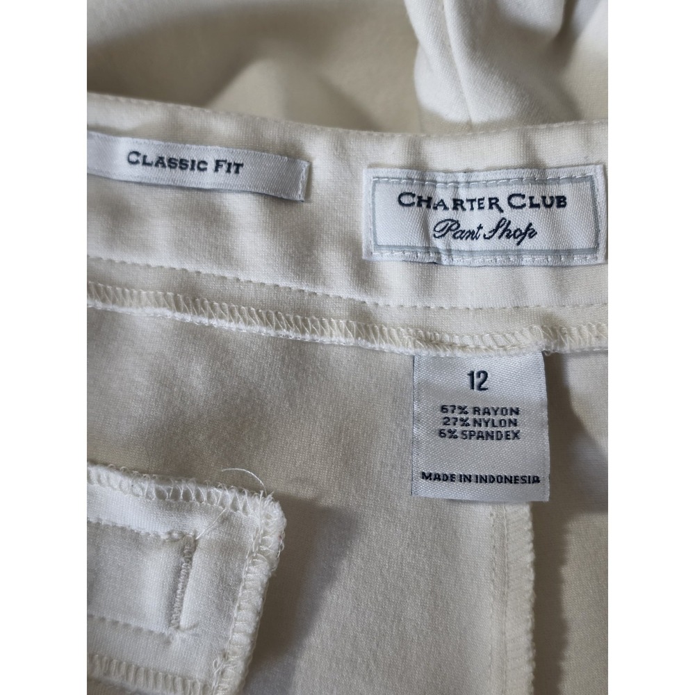 Charter Club Classic Fit Women's Cream Casual Pants Size 12 - Picture 2 of 3
